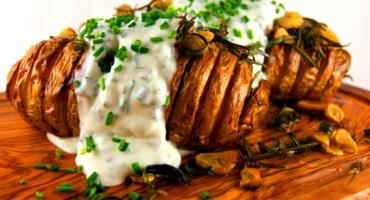 Hasselback Garlic and Rosemary Potatoes