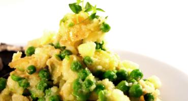 Olive Oil Crushed New Potatoes and Peas