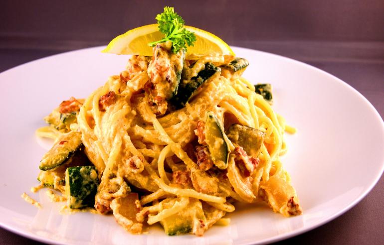 Pancetta and Courgette Spaghetti Carbonara